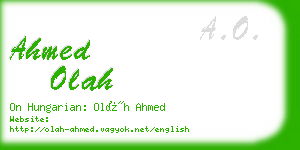 ahmed olah business card